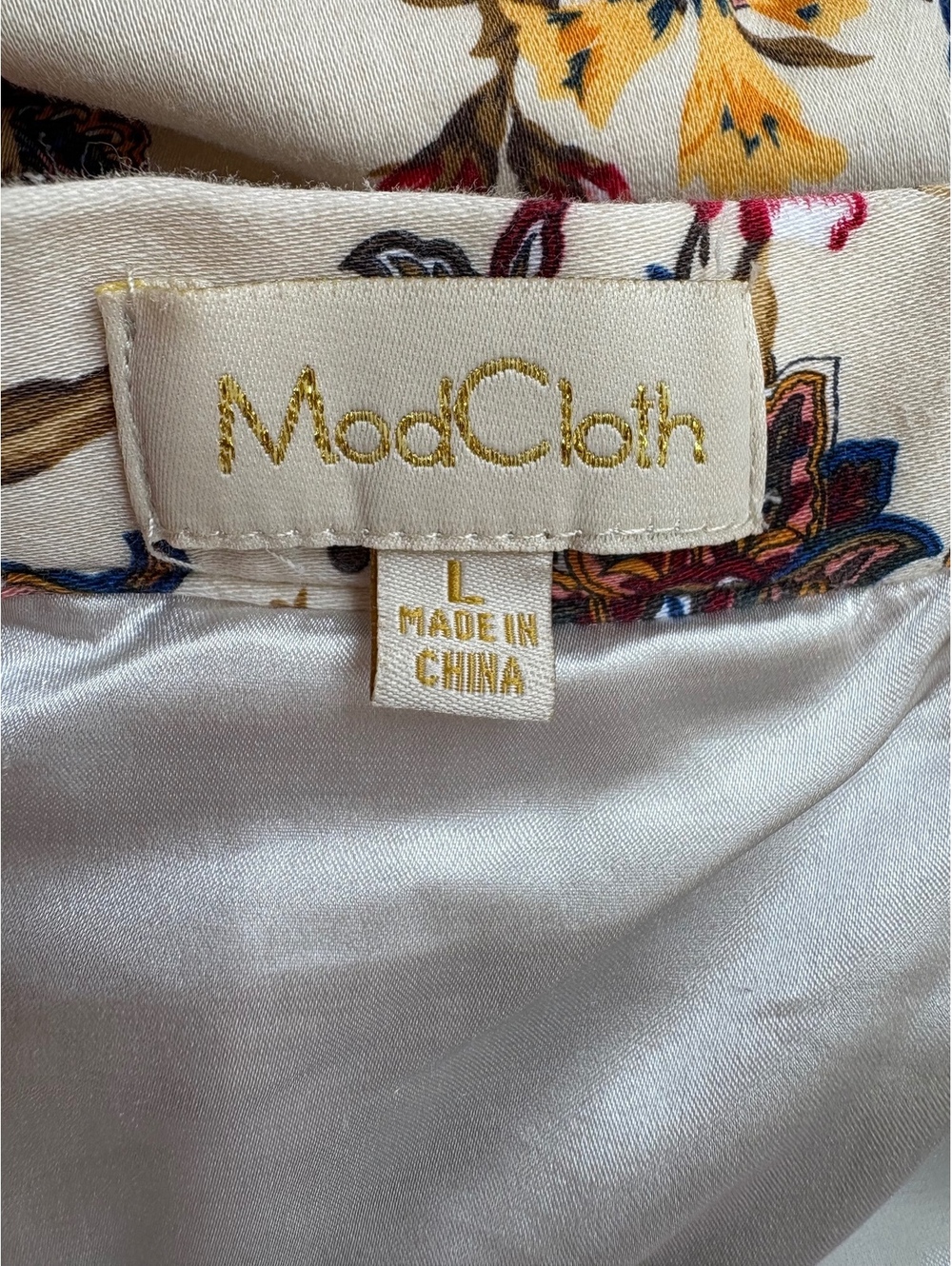 ModCloth Floral Pleated Skirt with Pockets, Size Large - Picture 5 of 6